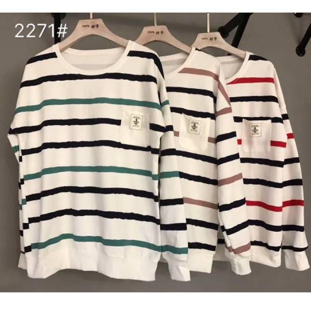 Set70 Atasan kaos import  motif Salur Shopee Indonesia