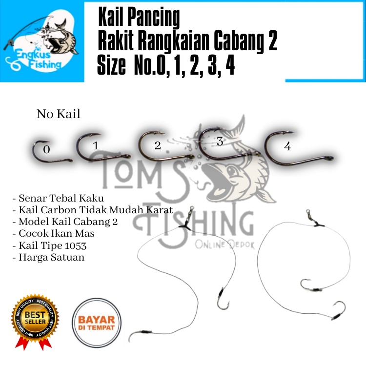 Kail Pancing Rangkai Cabang 2 Size 0, 1,2,3 &amp; 4 (Berkualitas) Murah - Engkus Fishing