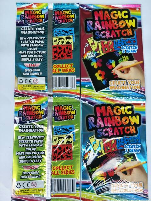 Mainan Edukatif Magic Rainbow Scratch/ Gosok Kertas Warna Rainbow Murah Bagus