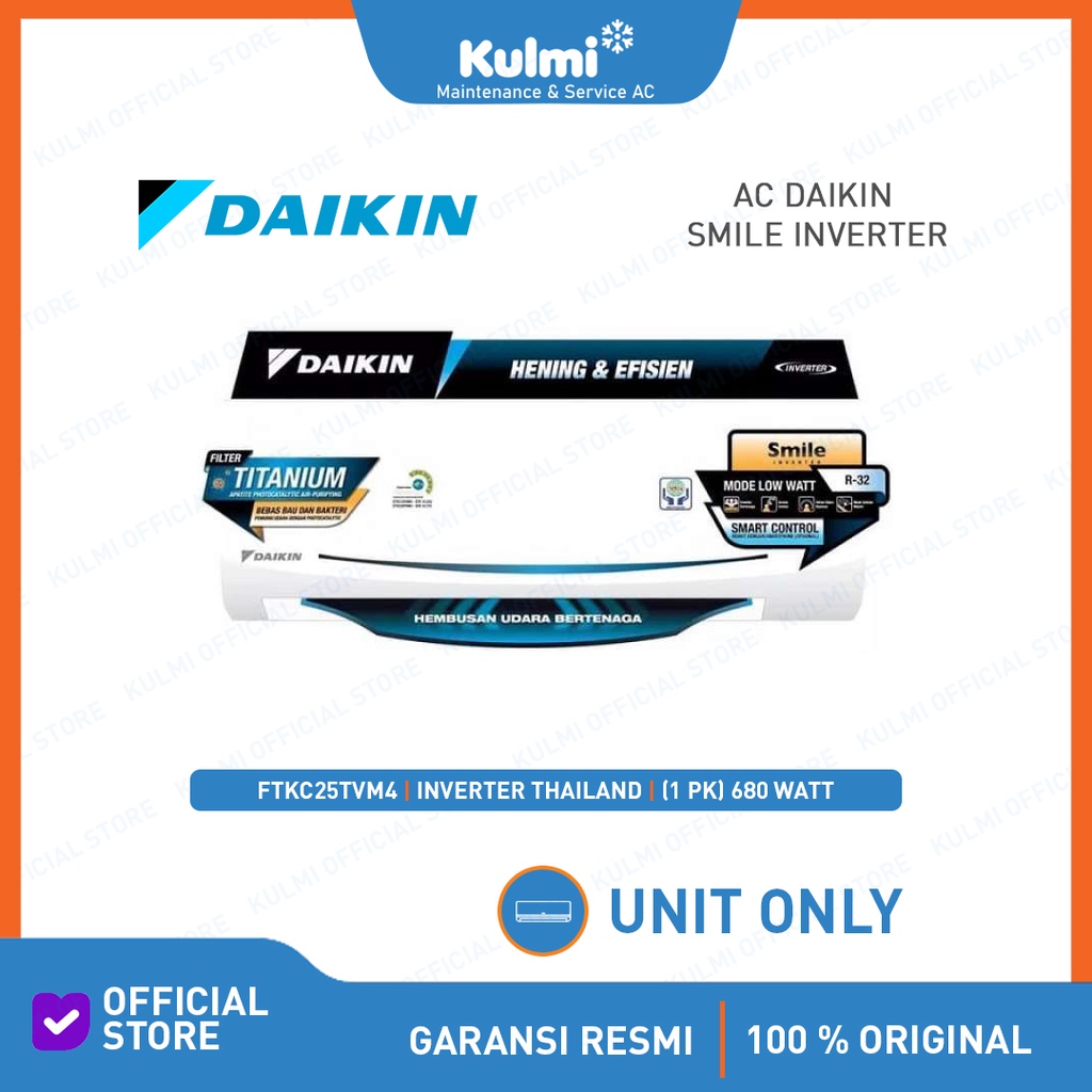 AC DAIKIN STAR INVERTER 1PK FTKC25 - Unit Only
