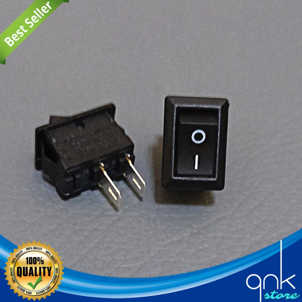 Swith Saklar hitam Kotak on-off 2 kaki /2 pin tanpa lampu