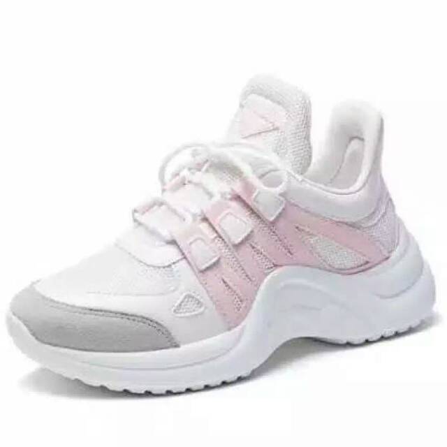 Sepatu Sneakers Wanita LV Pink