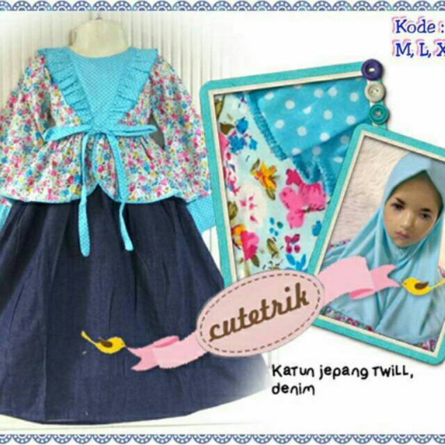 Gamis denim biru