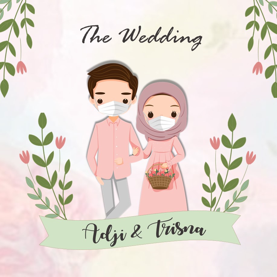 Undangan Digital Pernikahan Video Pandemi Covid 19 Corona Akad Daun Bunga Pink Lucu Masker Wedding Shopee Indonesia