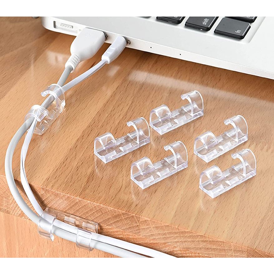 #LC-HLAcc Klip Kabel isi 20 Pcs Cable Clips Organizer Pengikat Kabel