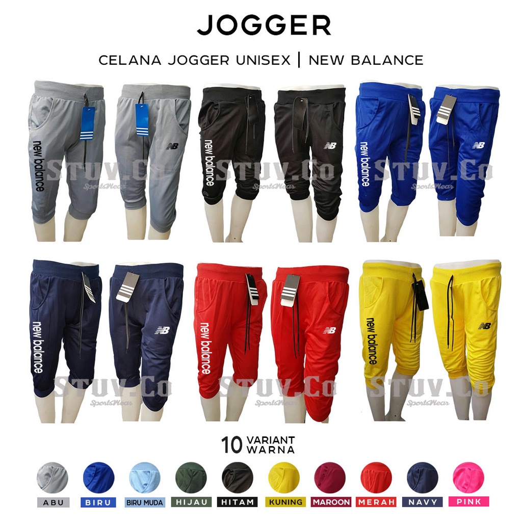 CELANA JOGGER PENDEK 3/4 JOGGER PANTS OLAHRAGA PRIA WANITA JOGGING SENAM GYM FITNE KEREN