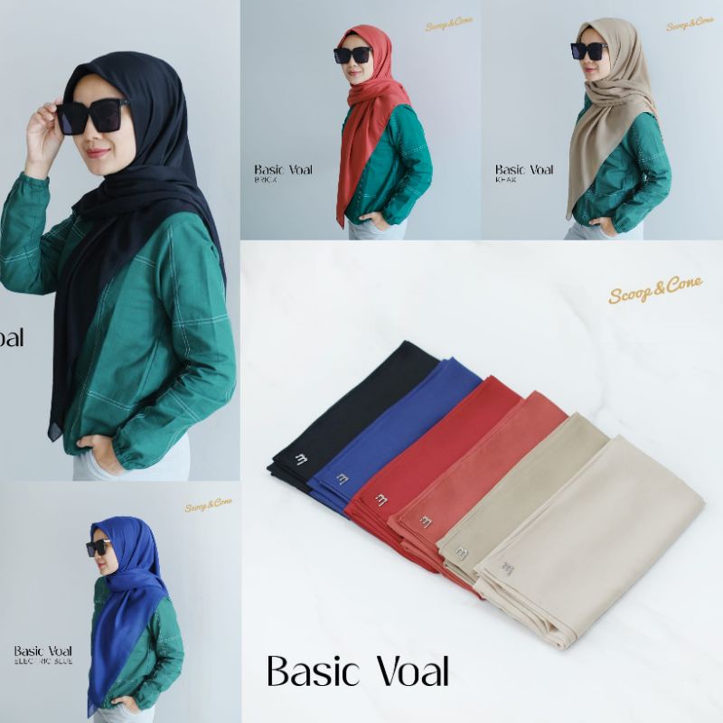 BASIC VOAL Scoop&Cone by Monel | hijab segi empat polos voal