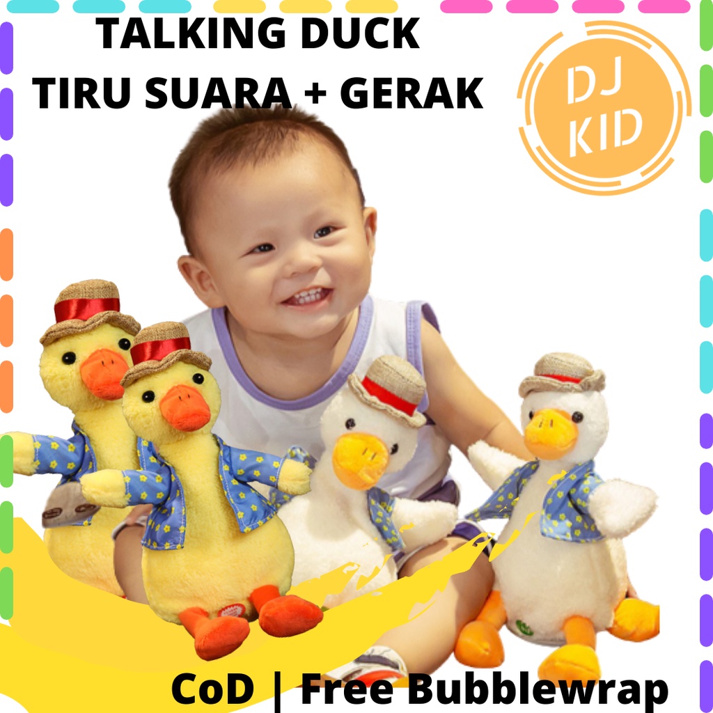 TALKING DUCK BONEKA MAINAN BAYI BEBEK BISA BICARA NGOMONG GOYANG JOGET LUCU