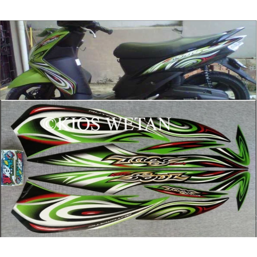STRIPING MIO SOUL HIJAU  2008 STIKER LIS STANDAR ORI YAMAHA POLET