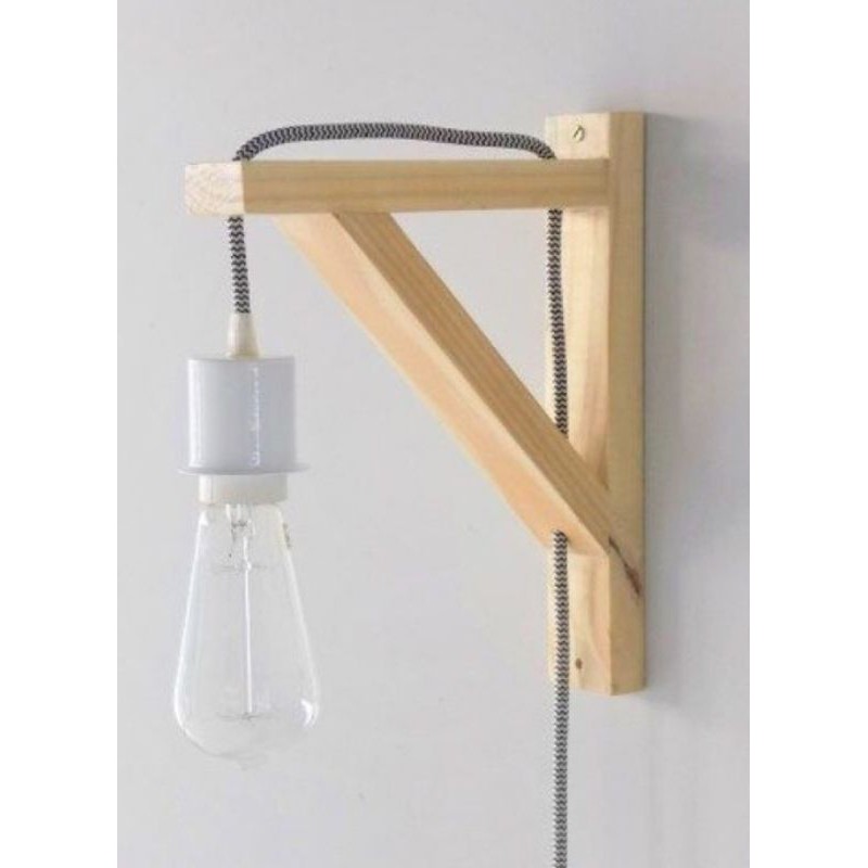 Bracket Siku Lampu Gantung Rustic Kayu Minimalis (15)(30)