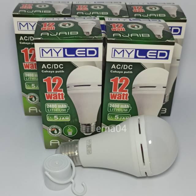 MYLED Lampu LED Emergency AC/DC 12 Watt (Paket 5 Pcs)