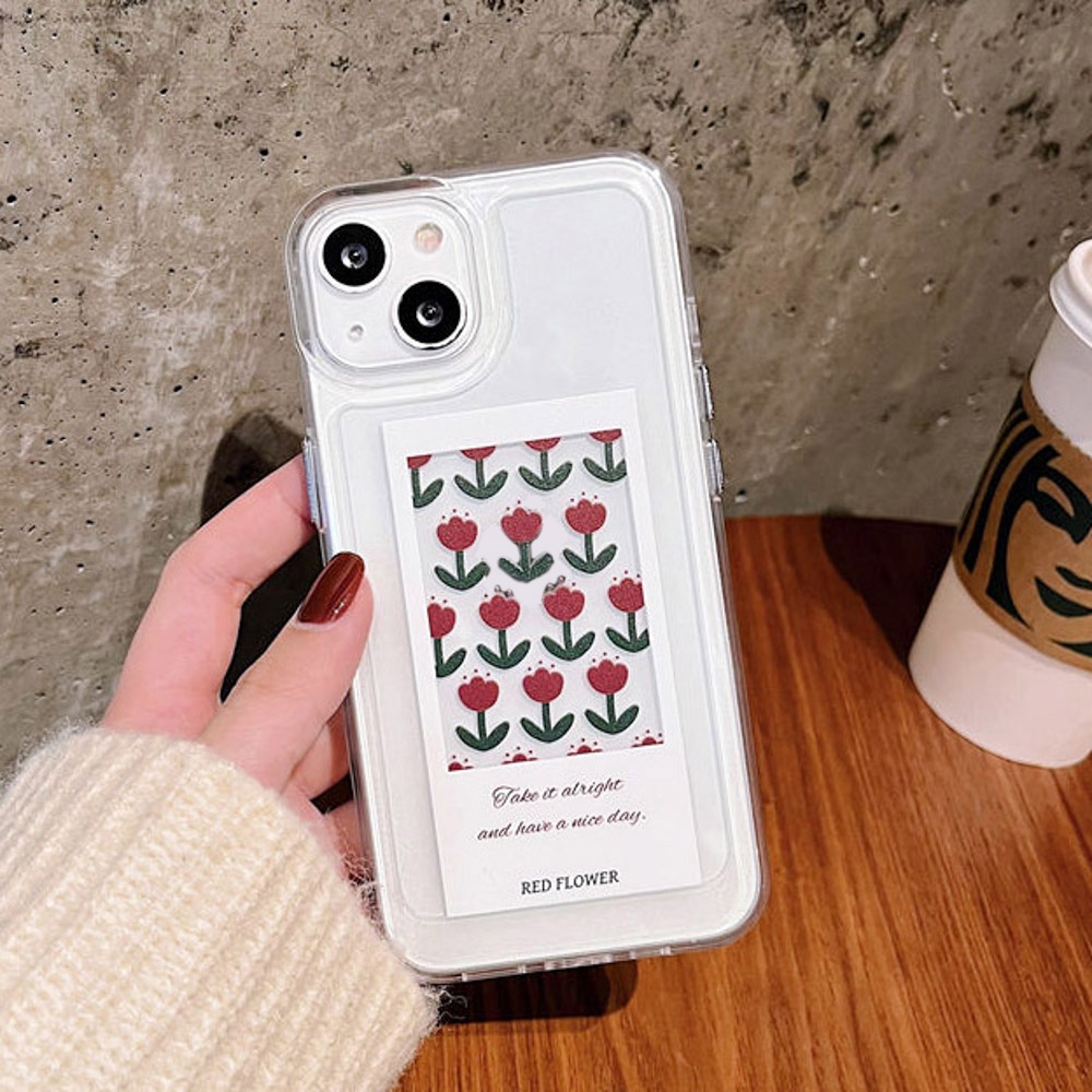 Soft Case Transparan Motif Bunga Tulip Untuk iPhone 13 11 12 Pro Max X XR XS Max 7 8 Plus SE 2020 2022