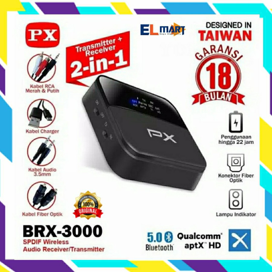 PX BRX 3000 Blueetooth Receiver Transmitter Audio 5.0 HD stereo 2in1 original