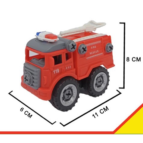 Mainan Anak DIY Obeng Fire Rescue Foam Merah 119