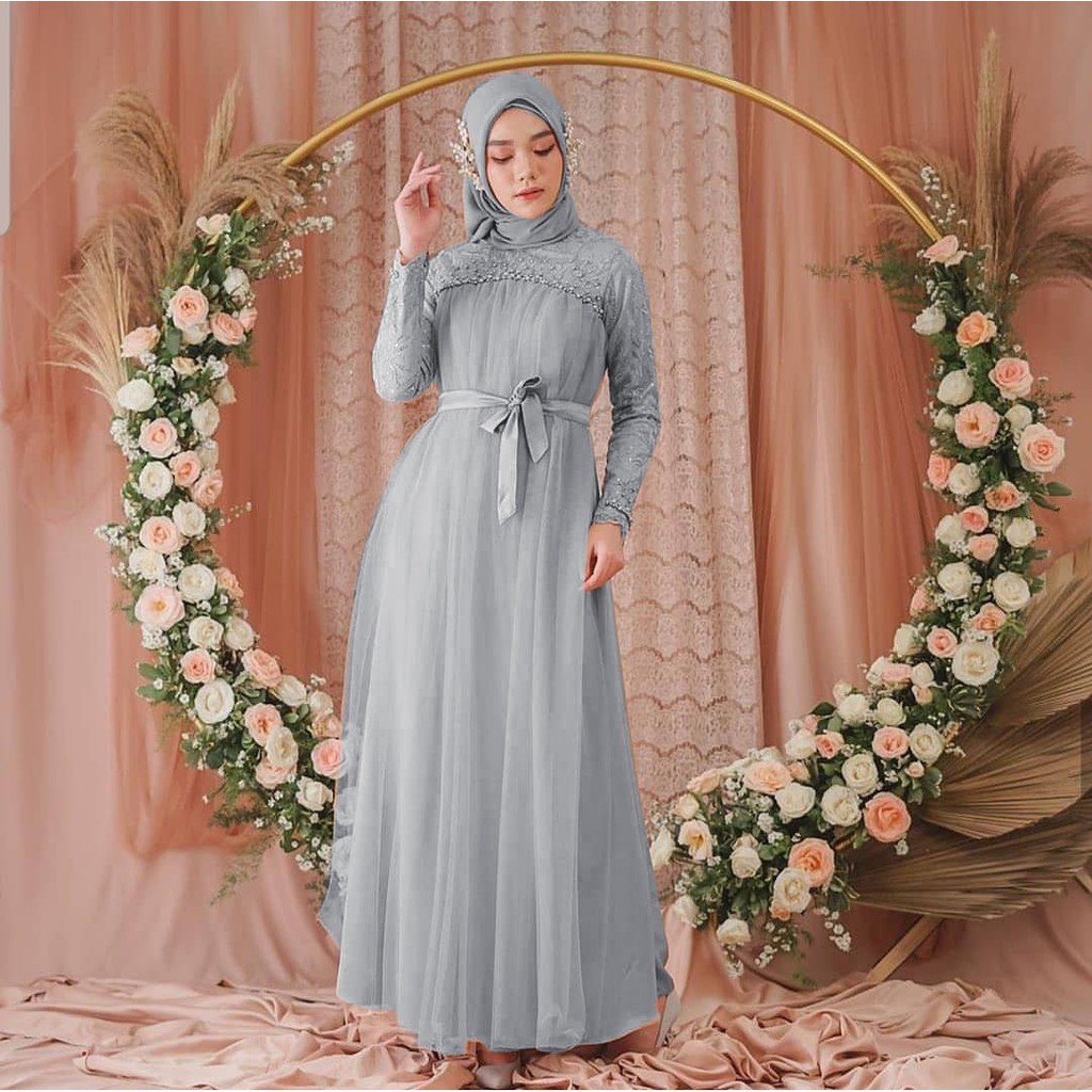 GAMIS KEBAYA BRUKAT/GAMIS PESTA/DRESS MUSLIM/GAMIS MURAH/GAMIS LEBARAN/GAMIS JUMBO-SFY-MX MIKAYLA