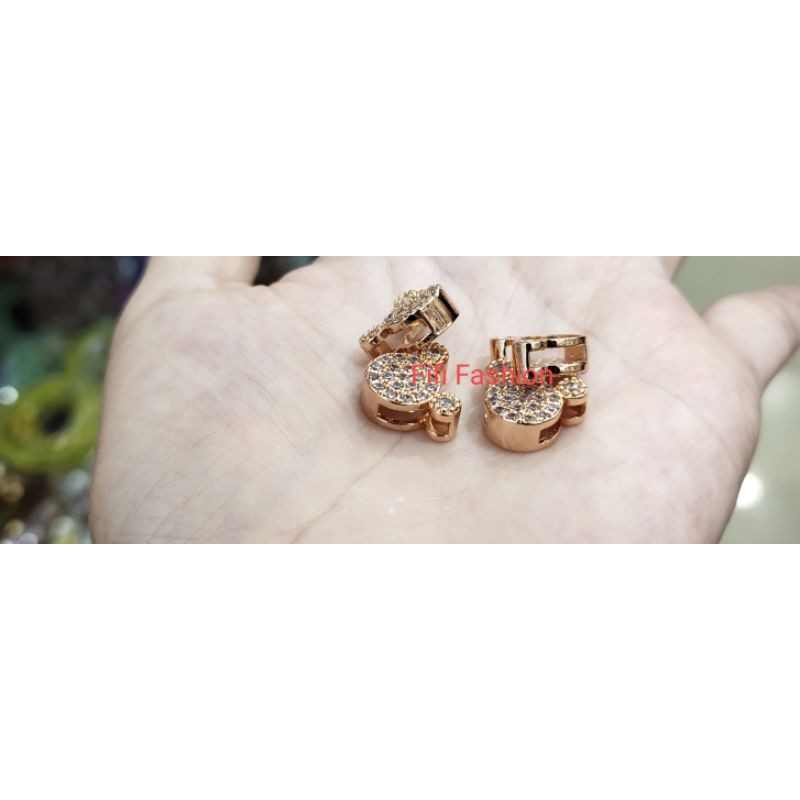 Fifi Fashion Liontin Charm pandora M. M Model Perhiasan Lapis u/Gelang Tali Kulit 12#