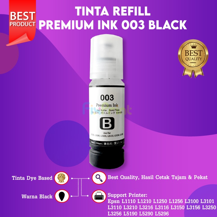 Tinta 003 Premium Refill Printer L1110 L3110 L3150 L4150 L6190 L1210