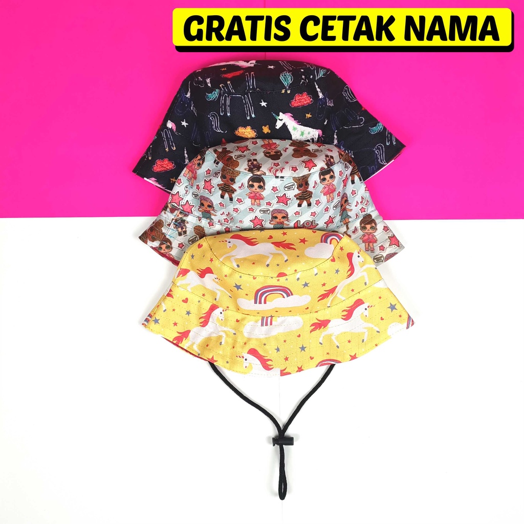 Topi anak perempuan 5 tahun GRATIS CETAK NAMA - BH01