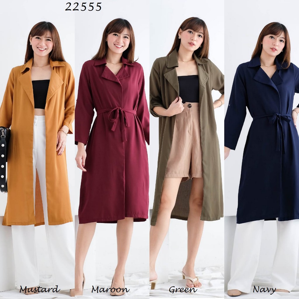 BC22555 - Mona Long Cardi bahan Miyake