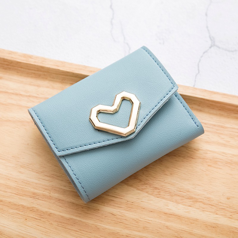 DSM DOMPET WANITA KECIL LOVE DWK-2007 / DOMPET WANITA KEKINIAN DOMPET WANITA MURAH IMPORT#BISA COD-BIRU L05