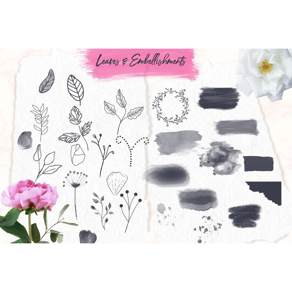 Procreate Brush - Rose Garden Procreate Stamps Vol. 2 Aesthetic Brush for Journaling