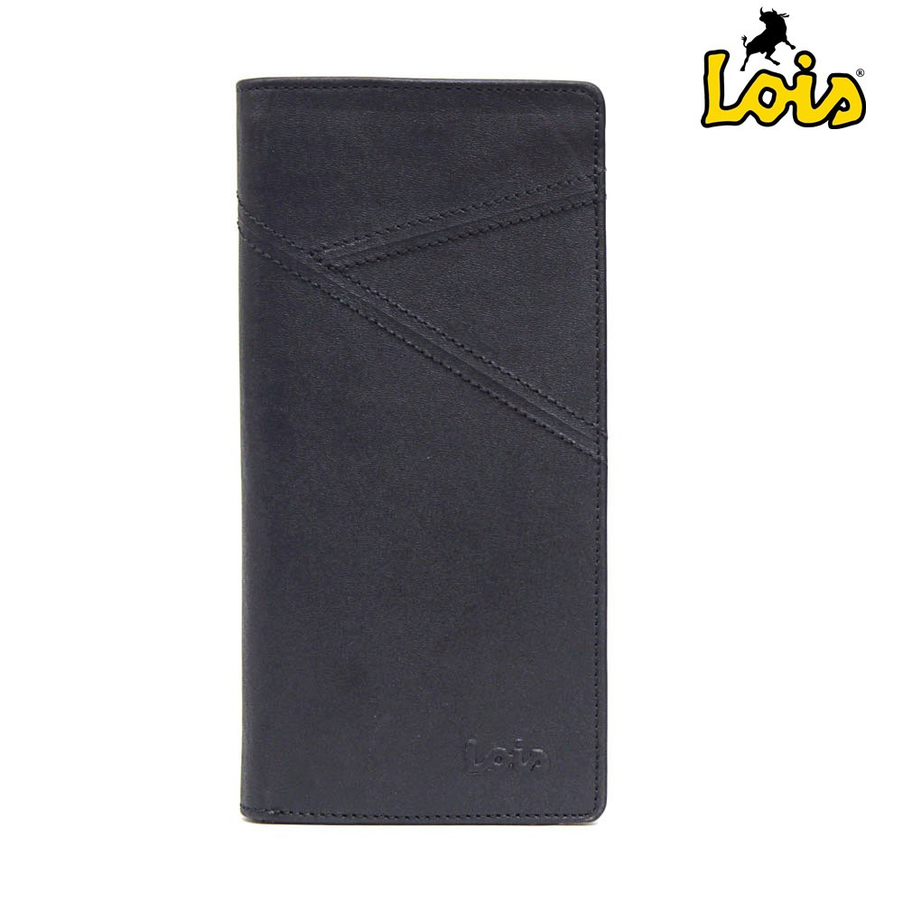 Origiinal Lois Classic Wallet - Dompet Panjang Pria Kulit Sapi Asli Branded LW-806 BL