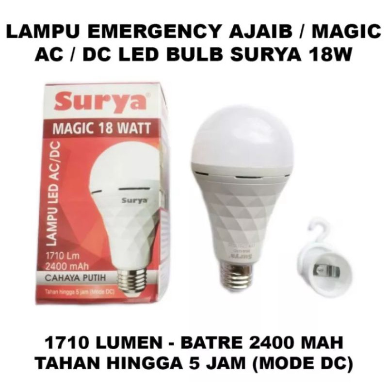 Bohlam Surya AC/DC emergency 18w