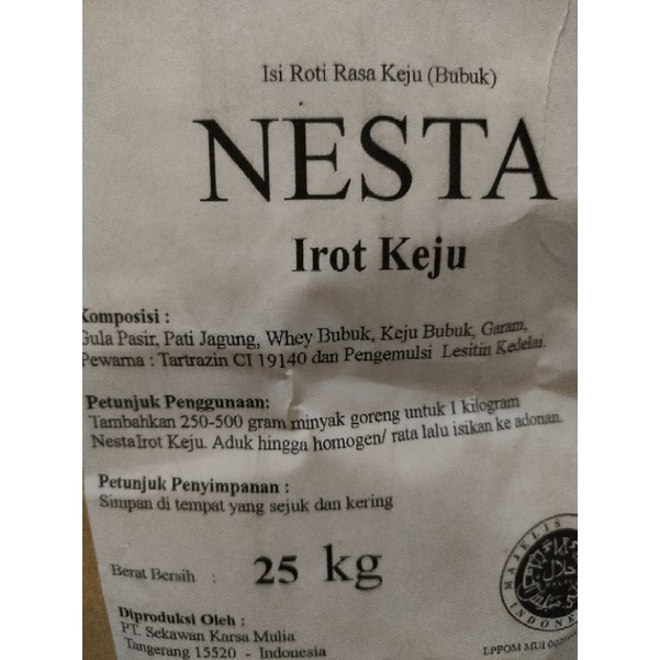 Isian Roti Rasa Keju/Nesta Irot Keju 250 g