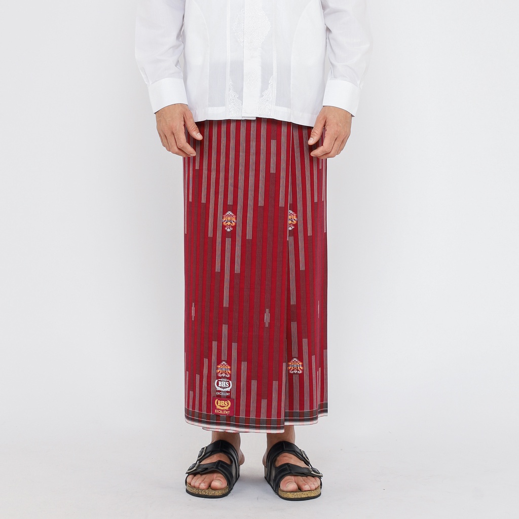 Sarung BHS Excellent Gold Motif Songket Piramida Merah / BHS SGP