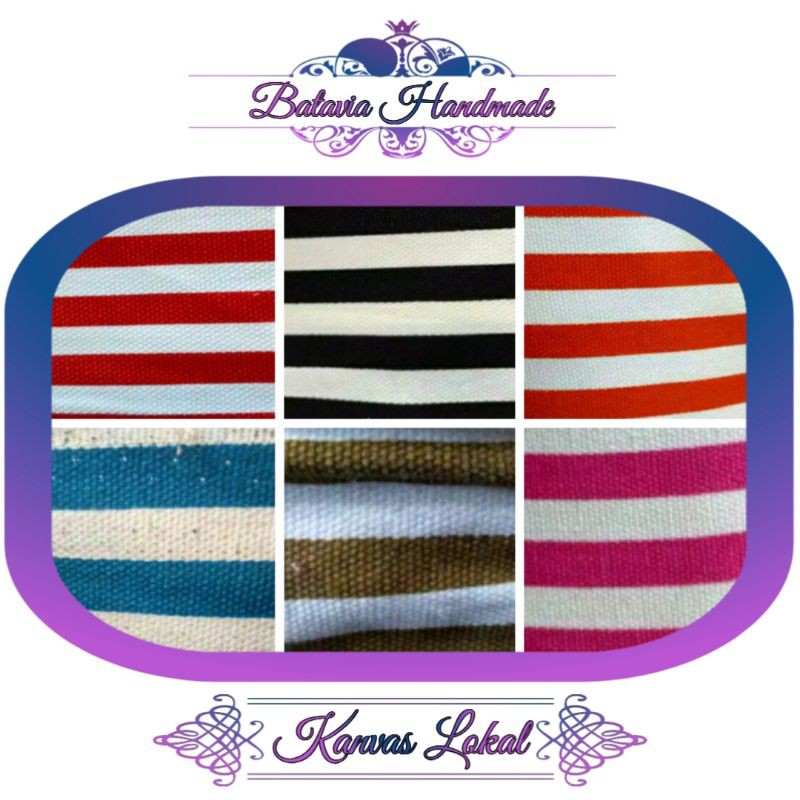 Kain kanvas lokal motif salur besar