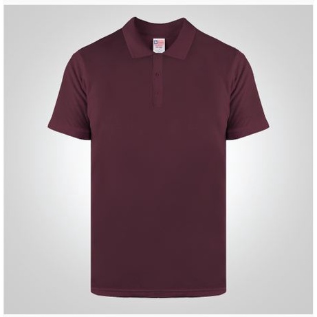 Baju Kaos Polo Polos Pria Warna Maroon Bahan Katun