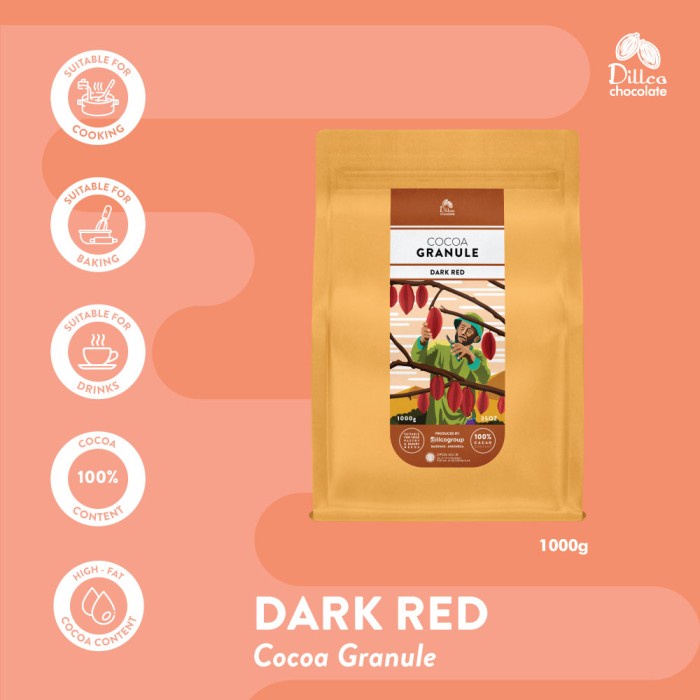 

ORIGINAL MURAH Coklat Bubuk Dillco Chocolate Pure Cocoa Powder Dark Red 1kg