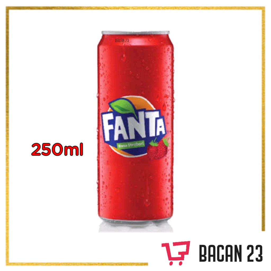 

Fanta Kaleng (250ml) (Rasa Strawberry) / Minuman Soda - Soft Drink / Bacan 23 - Bacan23