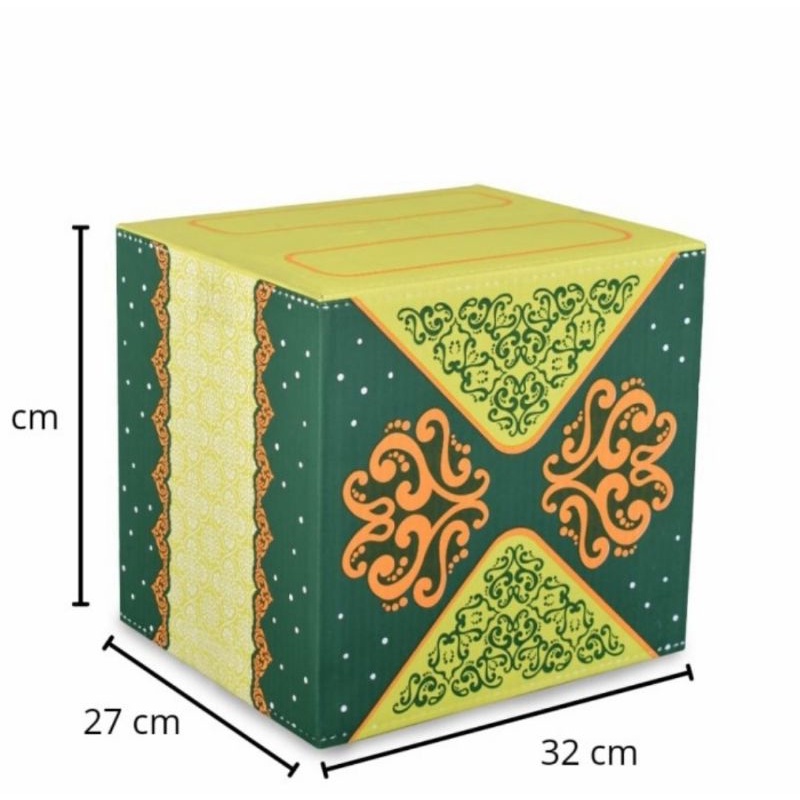 

Kardus Box Parsel Ramadan / Kardus Hampers Hijau (32x27x30 cm) / pcs