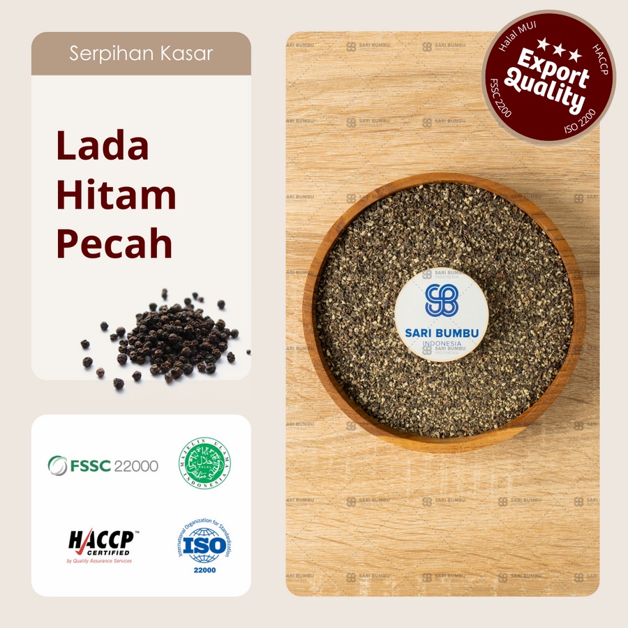 

Lada hitam Pecah / Black Pepper Crushed 250gr Export Quality