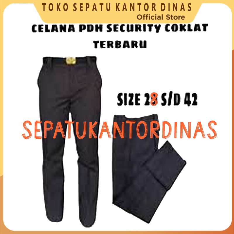 Celana PDH Coklat Tua Satpam Terbaru Merk AR Exclusive