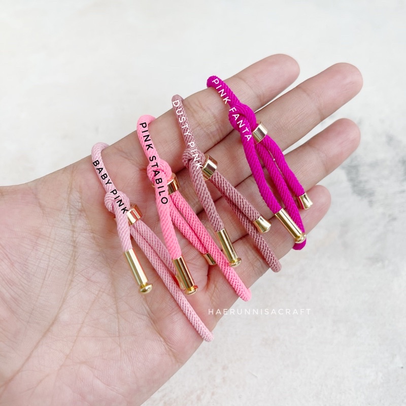 Gelang Tali Polos Pandora hongkong Free 2 Pcs Stopper karet anak dan dewasa