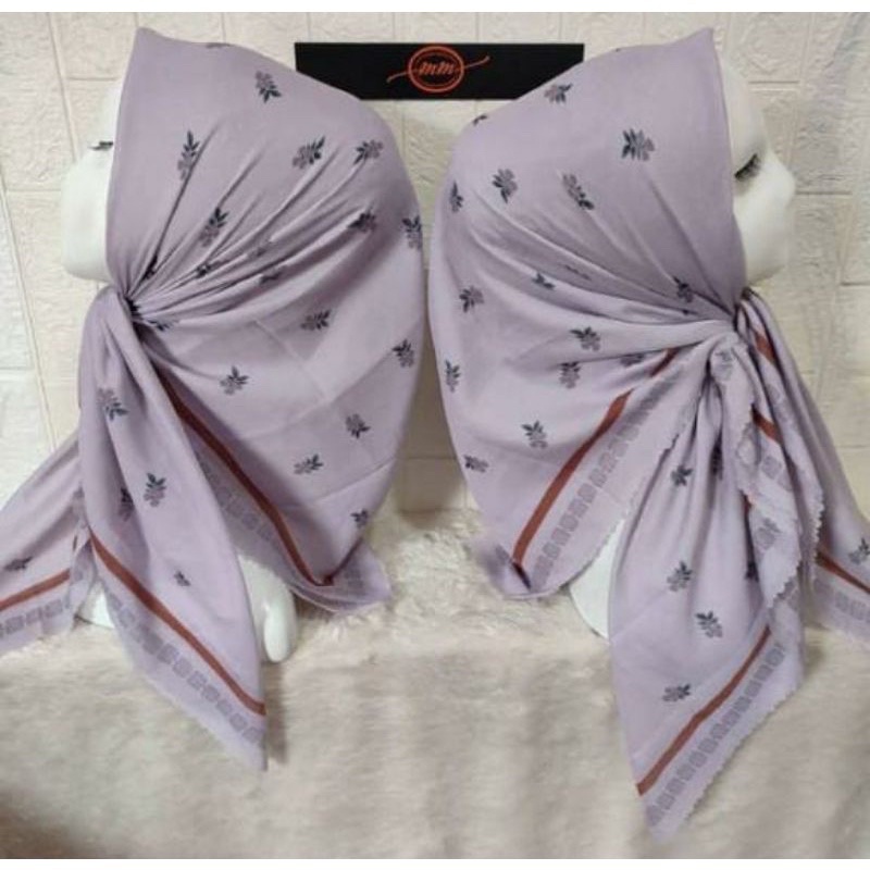 Kerudung vanilla hijab jilbab leopard love rantal polkadot / vanilla hijab segiempat voal motif vanilla chain / deenay kw button kw lasercut-Yawmi dusty ungu