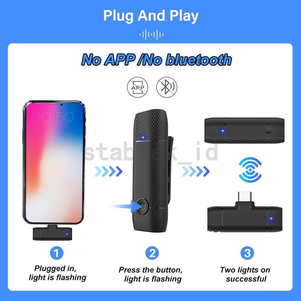 CLIP ON MINI WIRELESS PORTABLE MIC YOUTUBER LIVE VLOGGER MODEL M9 CLIP ON MODEL LIGHTING AND TYPE C