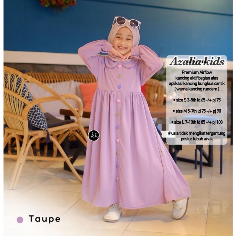 GAMIS ANAK TERBARU AZALIA AIRFLOW PREMIUM BAHAN ADEM 3-10th