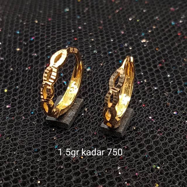 Anting Jipsi Emas 17 K - kuning 1.5gr Kadar 750 - AJS100000001