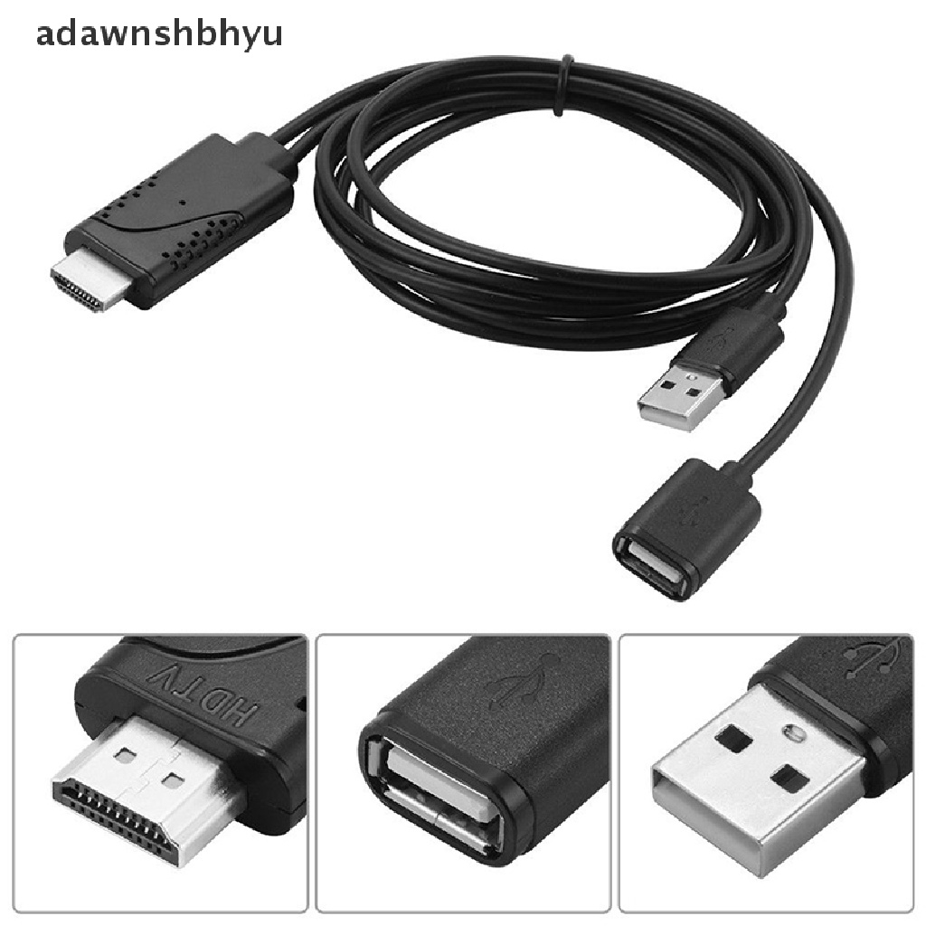 Kabel Adapter HDTV Female to HDMI Male adawnshbhyu 2in1 USB Untuk IOS 8.0 &amp; Hp Android