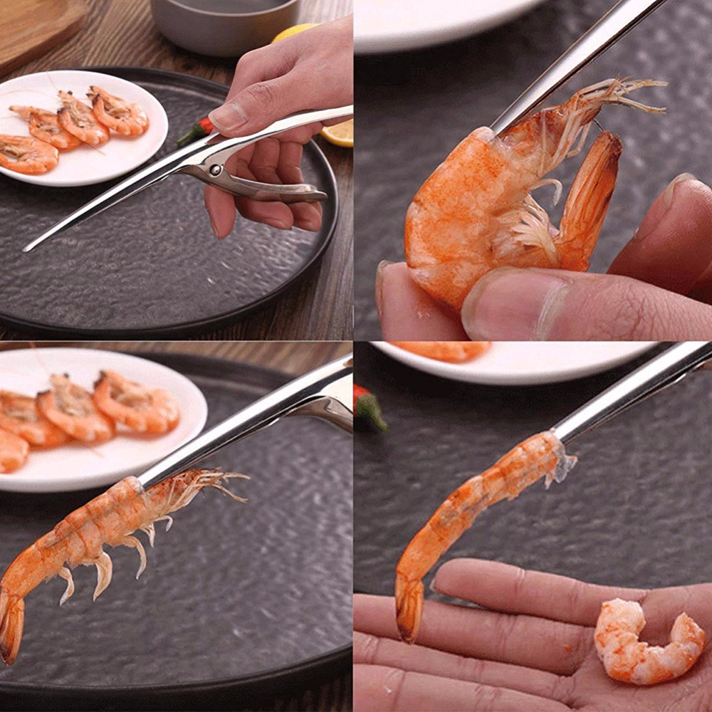 Stainless Steel Shrimp Peeler/Kitchen Gargets Shrimp Stripping Peel/Meat Shrimp Crayfish Shell Device Separation Cooking Seafood Tools