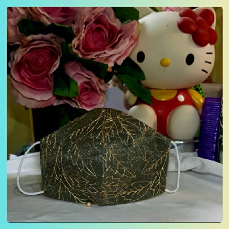 MASKER BROKAT HIJAU GOLD - MASKER BROKAT CANTIK - MASKER PESTA CANTIK - MASKER BROKAT UNIK