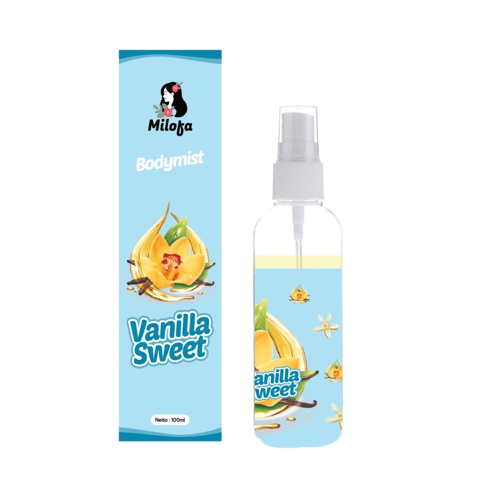 Kanzo - [BPOM] Parfum Body Mist Popcorn 100ml / Body Mist Milofa Popcorn Caramel 100ml / Parfum Milofa Wangi Tahan Lama