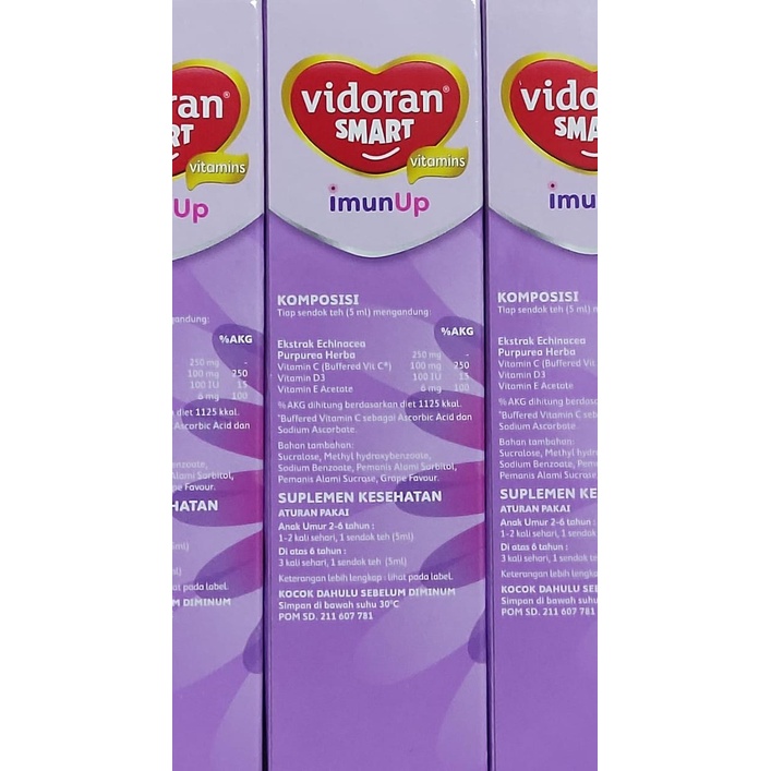 Vidoran Smart Imun UP / Multivitamin / Echinacea / Vitamin C / Vitamin D / Vitamin E / 100 ML