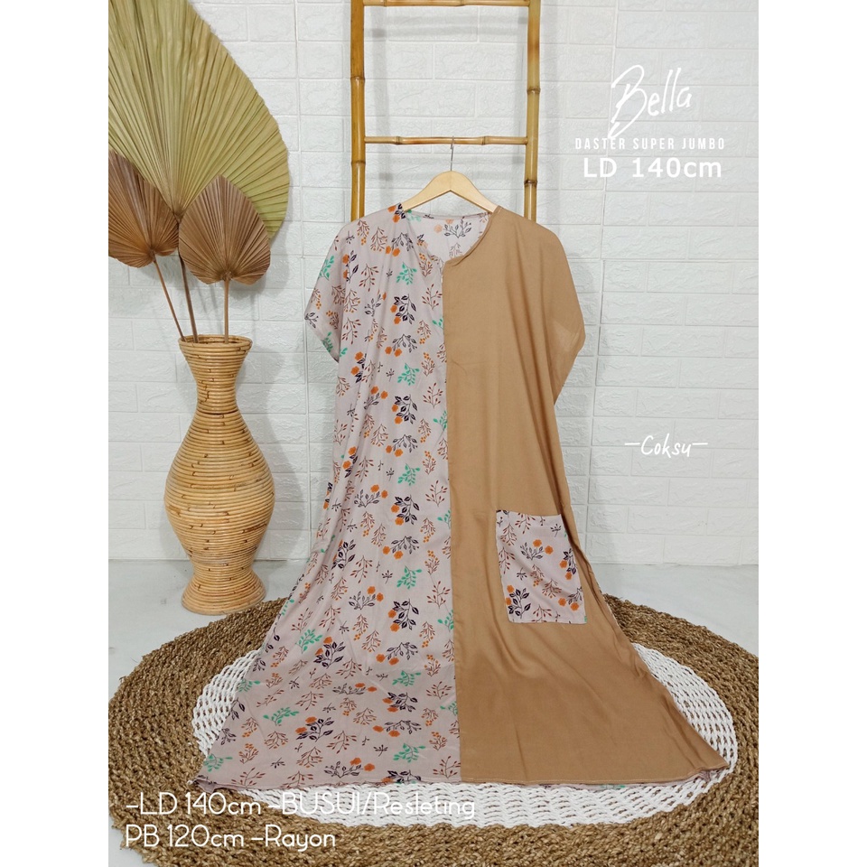 LD 140cm Daster Super Jumbo (42 Motif) (Part 2) dan  Daster Kaftan Viral LD 150cm Ruffle Big Size-KM Bella Coksu