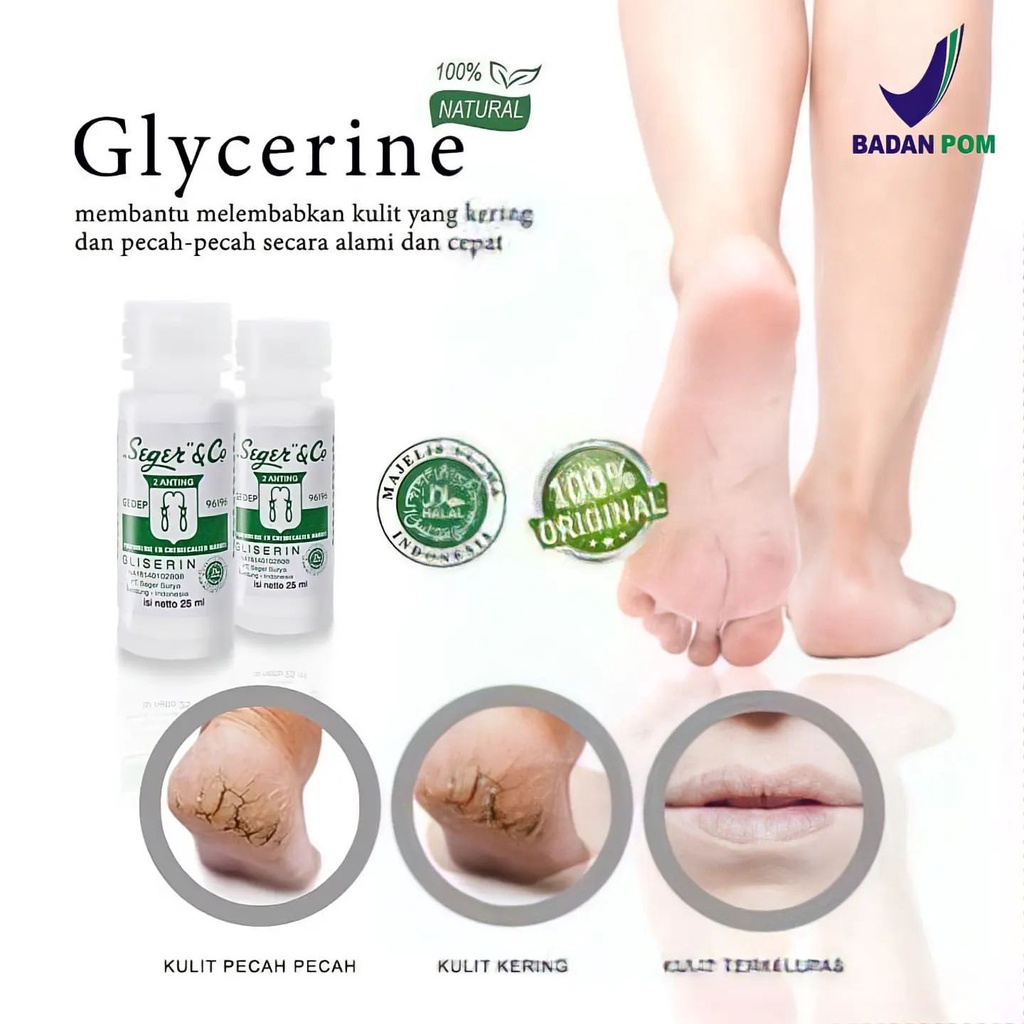 Glycerine Gliserin SegerSnow Kulit Kering Kaki Pecah Bibir Tumit / Pelembab