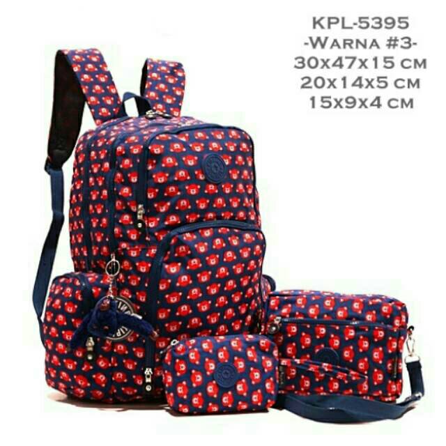 Ransel set Kipling 5395 include dompet kecil dan selempang harga murah