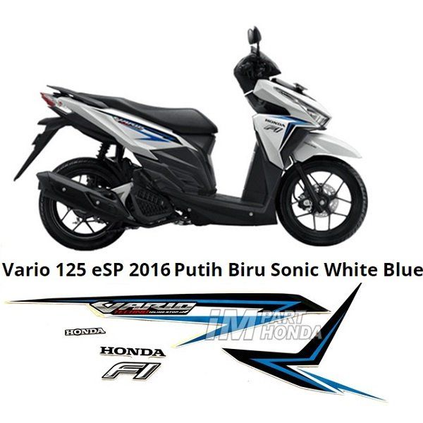 Stiker Vario 125 LED 2016 Putih Biru Sonic White Blue